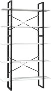 vidaXL Bibliotecă cu 5 rafturi, alb, 100x30x175 cm, lemn masiv de pin