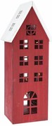Decorațiune de Crăciun din lemn LED Light house roșu, 11,7 x 21 x 9,8 cm