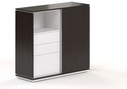 Dulap mediu Creator 123,2 x 44,5 x 115,5 cm, alb / wenge