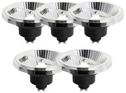 Set de 5 becuri LED GU10 cu 3 trepte de intensitate luminoasă, 111 mm, 10,5 W, 770 lm, 4000 K