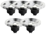 Set de 5 becuri LED GU10 cu 3 trepte de intensitate luminoasă, 111 mm, 10,5 W, 770 lm, 4000 K