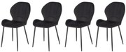 Set 4 scaune K538 velvet negru