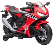 HOMCOM Motocicletă Electrică pentru Copii cu Baterie Reîncărcabilă 6V, Viteză 3 km/h, Muzică și Roți, 90x44x52 cm, Roșie | Aosom Romania