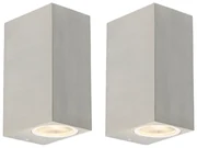 Set de 2 aplice moderne din aluminiu cu 2 lumini IP44 - Baleno