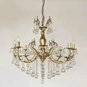 Lustra Tila cu 8 Brate, Desing Baroc, French Gold Antic, Alama si Metal - Bussy Lighting 0158-78-08Z