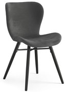 MAZZONI EXPORT ALTEA Velură Gri închis/picioare negre - MODERNE PENTRU LIVING/SUFRAGERIE/BUCĂTĂRIE/BIROU CATIFEA