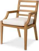 Scaun elegant pentru exterior design LUX Hera natur / flores off-white