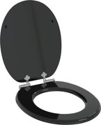 vidaXL Capac de toaletă cu închidere lentă Negru 44 x 38 cm Placă MDF