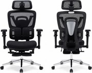 AERONIX SG630 FOAM SEAT Black – Scaun ergonomic premium FOAM SEAT, Cotiere 7D, Suport Lombar Dublu, Șezut Translație, Mecanism multifunctional inclinare/blocare, Suport pentru picioare