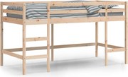 vidaXL Pat etajat de copii cu scară, 90x200 cm, lemn masiv pin