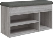 vidaXL Bancă de pantofi, gri sonoma, 82x32x45,5 cm, lemn prelucrat