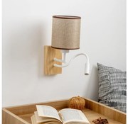 Lampă LED de perete Brilagi NUBILA WOOD 1xE27/25W/230V + LED/3W stejar/maro
