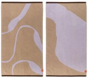 Prosoape mov lavandă/maro deschis 2 buc. din bumbac organic 50x90 cm Nova Arte – Mette Ditmer Denmark