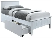 Pat de o persoană 90 cm Minea (alb) (cu somieră). 1016026