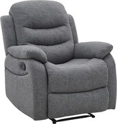 Fotoliu cu recliner NERON, gri/negru, stofa/metal, 72x80/160x101 cm
