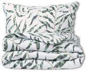 Lenjerie de pat Matex Satin Frunze tropicale , 140 x 200 cm, 70 x 90 cm
