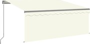 vidaXL Copertină retractabilă manual cu stor&LED, crem, 3,5x2,5 m