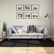 vidaXL Covor pufos &quot;PAMPLONA&quot; cu fire înalte, negru modern, 140x200 cm