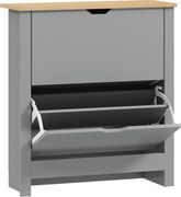 HOMCOM Dulap pentru încălțăminte 12 perechi, dulap îngust cu 2 sertare rabatabile și polițe reglabile, gri deschis | Aosom Romania