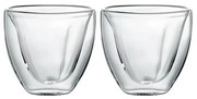 Set 2 pahare, sticla termorezistenta, 250 ml, transparent, heart, Mia