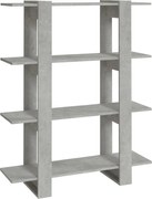 vidaXL Bibliotecă/Separator cameră, gri beton, 100x30x123,5 cm
