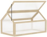 Outsunny Solar mini, Solar compact din lemn, Plăci de policarbonat, Deschidere pentru ventilare, 90L x 52B x 49,5H cm, Lemn | Aosom Romania