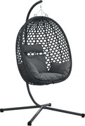 vidaXL Scaun suspendat ou Manual Antracit și negru 104 x 100 x 191 cm