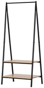 HOMCOM Suport pentru haine, suport pentru pantofi și accesorii de stil contemporan în formă triunghiulară dim. 64L x 43l x 149H cm 2 rafturi MDF lemn deschis oțel negru | Aosom Romania