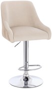 HR920W Scaun Crem din Catifea cu Bază Cromata