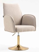 HR280N Scaun Latte Boucle cu Bază Aurie