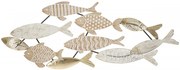 Panou decorativ maro/alb din metal si MDF, 118x5,7x46,4 cm, Fish Mauro Ferretti