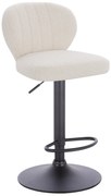 HR193W Scaun Crem Boucle cu Bază Neagră