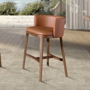 Scaun de bar design LUX, Nuc, Piele sintetica, Brown
