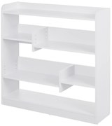 HOMCOM Bibliotecă etajeră Mobilier de Depozitare dim. 90L x 24l x 91H cm 4 Niveluri 3 Panouri din Spate Plăci din Particule Alb | Aosom Romania