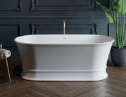 Cada baie freestanding ovala, compozit, cu preaplin, 170 x 84 cm, Foglia Clasic Elegante