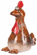 Decor de grădină pentru gard Hen, 8 x 8 x 16 cm ,ceramică, 16 cm