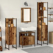 vidaXL Set de mobilier pentru baie 4 pcs Lemn vechi 33 x 33 x 185.5 cm