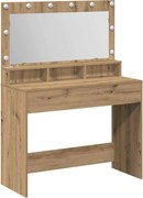 vidaXL Masă de Machiaj cu raft Stejar Artizanal 100 x 41 x 135 cm