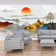 Fototapet - Soarele în munți (147x102 cm)