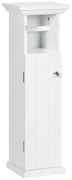 Kleankin Dulap Baie cu Suport Hârtie Igienică MDF 21.5x17.8x66.5cm Alb | Aosom Romania