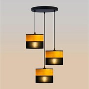 Lustră suspendată pe cablu ALBA, 3xE27/15W/230V, Ø 40 cm, negru/maro