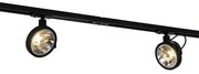 Sistem de șine cu 5 spoturi negru monofazat - Go