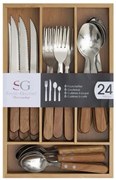 Set 24 tacamuri Naturalis, suport sertar lemn, 19,2 x 30,3 x H 5,1 cm