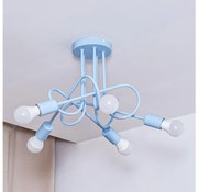 Lustră de tavan aplicată OXFORD 5xE27/15W/230V albastru