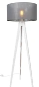 Lampa de podea moderna cu trepied alb cu abajur gri 50 cm - Tripod Classic