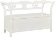 vidaXL Bancă, alb, 107x45x75,5 cm, lemn masiv de brad