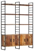 vidaXL Bibliotecă cu 4 niveluri, 124 x 30 x 180 cm lemn masiv reciclat