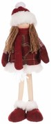 Decorațiune textilă de Crăciun fetiță Jacheta,înălțime 35 cm, roșu