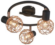 Spotlight modern negru cu cupru 3 lumini - Mesh
