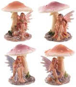 Statueta Flower Fairy - Zana Odihnindu-se sub Ciuperca 5 cm